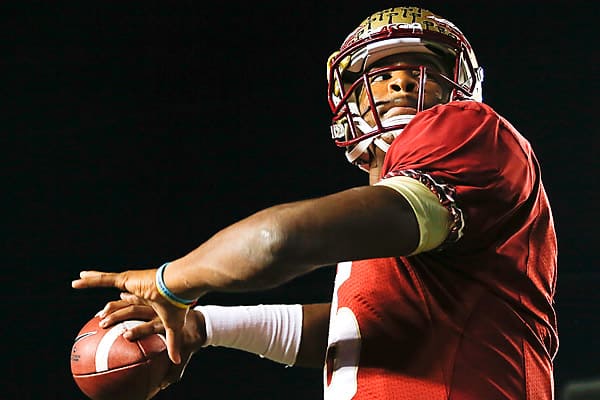 Jameis Winston and the Seminoles sit at No. 2 in the BCS rankings, but will their easy schedule hurt them? (Don Juan Moore/Getty Images)